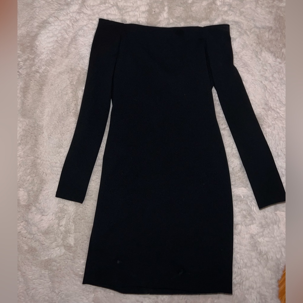 Eliza J Black Off the Shoulder Dresss